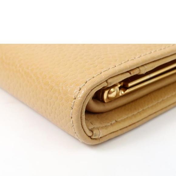 Chanel Bifold Beige Wallet Leather Thin Light - Picture 4 of 10